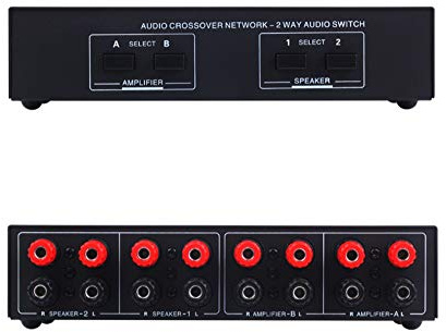 Commutatore di diffusori passivi 2 in 2 out, 2 Amplificatore di potenza Commutatore audio Interruttore di diffusore Interruttore splitter Somparator