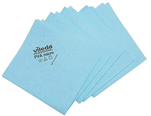 Vileda PVA Micro - Paños multiusos de microfibra para una limpieza al 100% segura y eficaz (azul, 1 paquete de 5 paños)