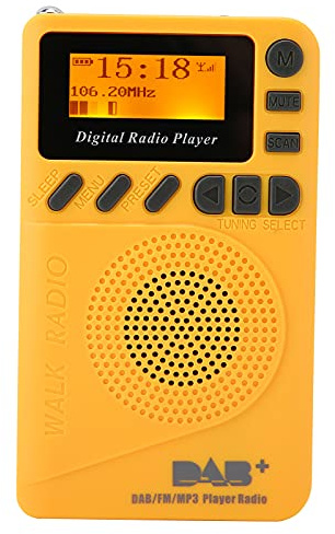 ASHATA Radio de Bolsillo portátil Dab P9, Radio Dab Dab FM Recargable con Pantalla LCD y Altavoz, Mini Radio de sintonización Digital para Caminar/Trotar/Gimnasio/Acampar