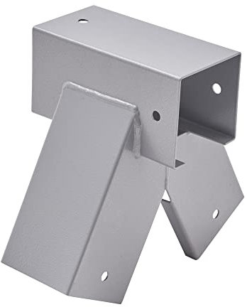 TRIBECCO® Vierkant Schaukelverbinder 90/90mm 90° (90° Grau) aus pulverbeschichtetem Stahlblech für Gartenschaukel stabile Dreieck-A-Form mit Montageöffnungen Ø 10 mm