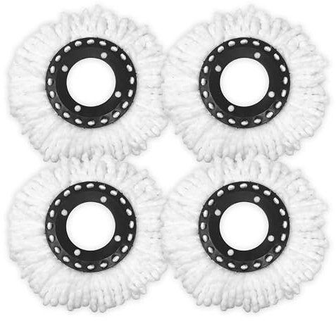 Set 2 Dischi di Ricambio Universali in microfibra per Mocio Mop Rotante, Kit 4 Dischi Testina Sostitutiva Tondo riutilizzabili lavabili (Diametro 16CM) (4)