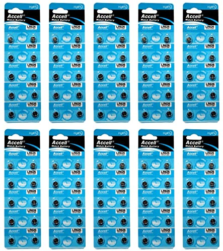 Accell Uhrenbatterie 377 oder LR626, AG4, 1,5 V, Knopfzelle (LR626), 10 Stück