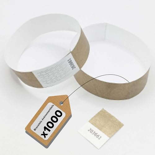 Europaband - 1000 Stück Tyvek Armbänder - zur Identifikation bei Veranstaltungen und Partys - reißfest und wasserdicht (Gold)