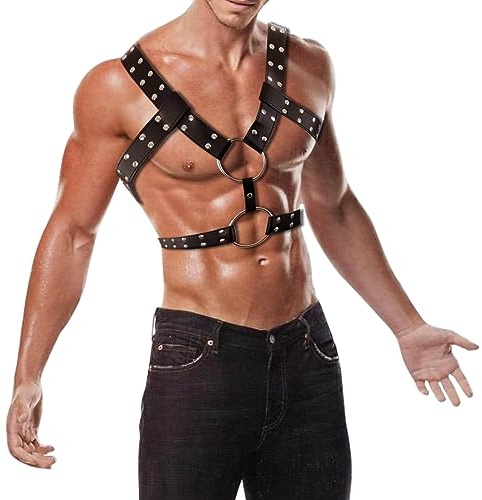 BDSMAGE Sexy Unterwäsche für Mann, Gay Herren, Festival Rave Outfit, Sissy Dessous, Harness Leder, Erotische Dessus, Fetisch Harness Männer Gay (080)
