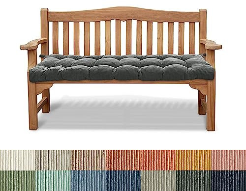 PHUSTJKL Bankauflage Bankkissen Stuhlkissen 125X35X6CM rutschfeste Gartenbankkissen Bankpolster Rückenkissen Schaukel Sitzkissen für Outdoor Indoor Gartenmöbel Terrasse Drinnen-Dunkelgrau