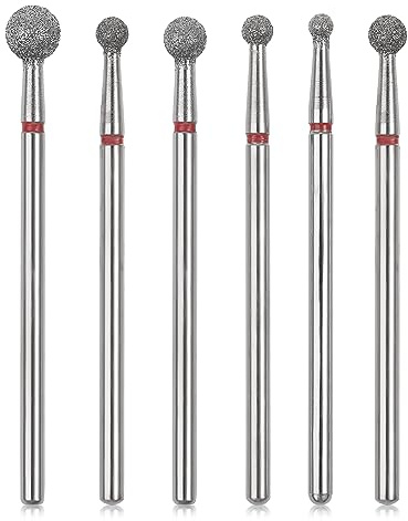 Sibba Lot de 6 Forets À Cuticules en Acier Inoxydable Avec Étui pour Manucure Pédicure Lime À Polir Têtes de Meulage Outils Professionnels en Métal Carbure pour Ongles en Gel Acrylique