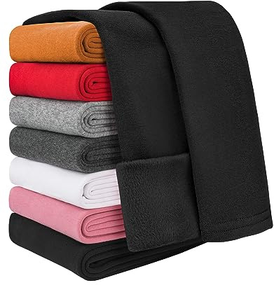 Auranso Girls Fleece Lined Thermal Leggings Cotton Winter Warm Thick Trousers Tights for Kids Black, 10-11 Years