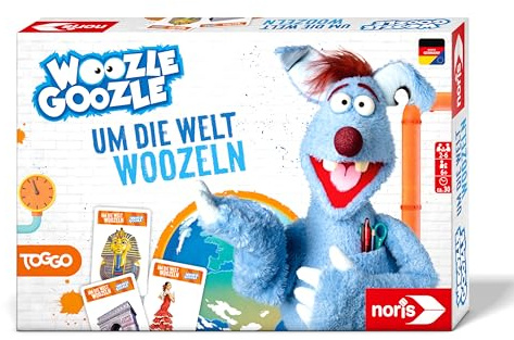 noris 606102072 - Woozle Goozle Um die Welt woozeln (Spiel ab 6 Jahre) - spannende Quiz-Weltreise für Kinder, 2-6 Spieler, ca. 30 Min. Spiel-Dauer