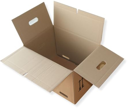 15 St. Umzugskarton 400 x 320 x 330 mm mit Tragegriffe, Bücherkarton, Akten Ordner Aufbewahrung