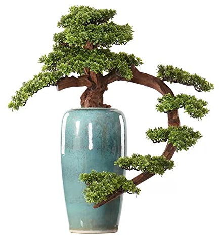 MbeLLO Bonsai-Baum, künstliche künstliche 35,4 Zoll große Simulation Willkommen Kiefer Indoor Wohnzimmer Dekor Simulation Topfpflanze mit