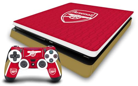 Head Case Designs Officially Licensed Arsenal FC Home 2023/24 Crest Kit Vinyl Sticker Gaming Skin Decal Cover Compatible With Sony PlayStation 4 PS4 Slim Console and DualShock 4 Controller
