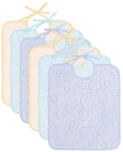 EMMEBi bavaglini lacci pappa asilo spugna cotone bambini prodotti in Italia (Azzurro Lacci)