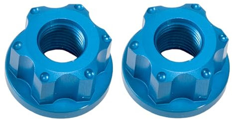 harayaa 2Pcs Bike Wheel Hub Axle Nuts Lock Nut Replacement 7075 Aluminum Alloy Hardware M9 AntiSlip Front Wheel Nut Front Axle Nut, Blue