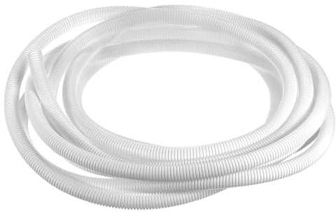 sourcing map 1/2 Inch x 25 Ft Split Wire Loom Tubing, Guard Convoluted Flex, Protective Split Cable Conduit, Flexible Wire Protector Tubing, Electrical Cord Cover,White