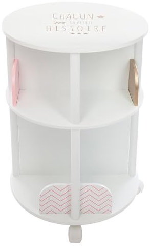 Well Home Rundes Bücherregal für Kinder, mit Rollen, Ø 40 x 59 cm