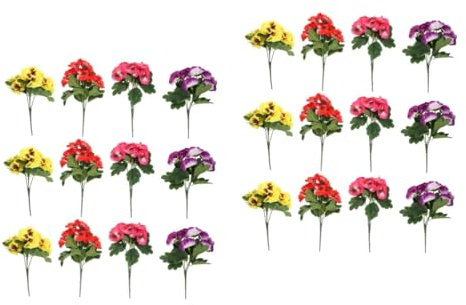 IMIKEYA STK Künstliche Künstlicher Gartenpflanzen Künstliche Stiefmütterchenbündel Vasenfüller Künstliche DIY Blumen Künstlicher Stiefmütterchenstrauß Seidentuch