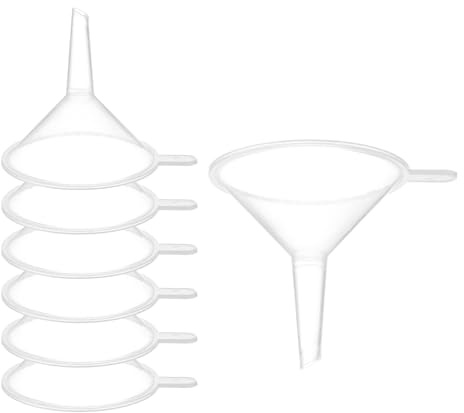 PATIKIL 2 Pollici Imbuto In Plastica Trasparente 8 Pezzi Imbuto Multiuso A Bocca Larga Con Beccuccio Lungo E Manico Per Riempire Bottiglie Liquidi Laboratorio Spezie Polvere Olio