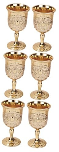 Amosfun 3 Set Calice D'epoca Bicchieri Degustazione Vino Bicchiere Vino Bicchieri Da Europei Delicata Coppa Di Calice Da in Stile Europeo Porta Metallo 2 Pezzi * 3