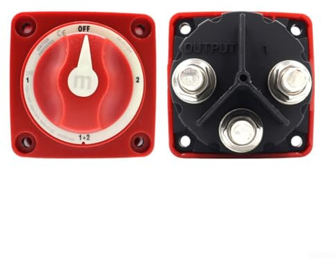 HpLive 2/3/4 Position Batterie Trennschalter, 12V-48V Batterieschalter 100A -300A Batterietrennschalter für Boot Motorrad Yacht Auto Wohnmobil(4 Position)