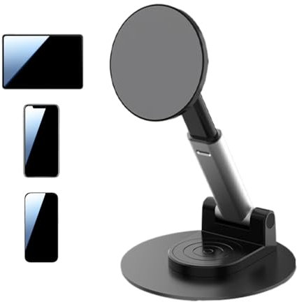 Qzdtue Adjustable Cell Phone Stand, Foldable Desk Phone Holder, Magnetic Tablet Stand, Desktop Phone Stand, Cell Phone Holder Ständer, Magnetic Desk Stand for Phone, Phone Holder for Reader