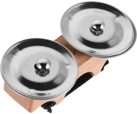 ibasenice Mini Finger Tamburin Holz Metall Jingle Schellen Handheld Percussion Instrument Becken Junge Mädchen Erwachsene Trommel Gitarre Spielen Zubehör
