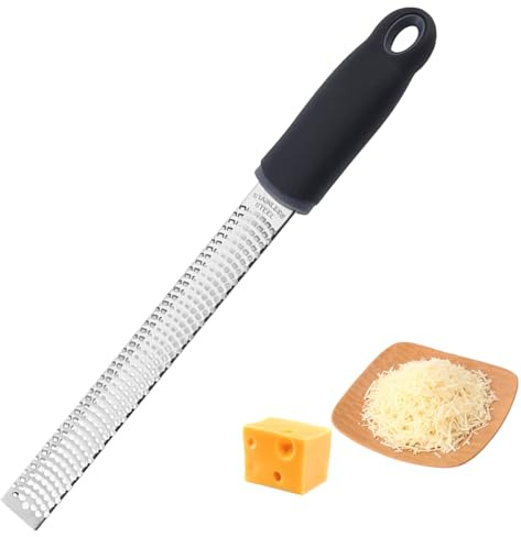 2 Stück Set Käsereibe, Zitronenreibe, Muskatnuss Reibe, Ingwerreibe, Küchenreibe aus Edelstahl mit Schutzabdeckung, Reinigungsbürste, Spülmaschinengeeignet(klein)