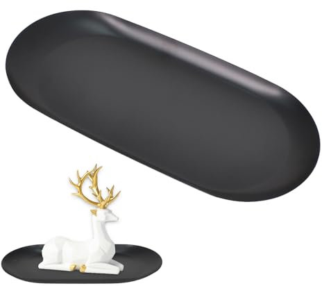 Vassoios Ovale,Piatti Candele,Vassoio Ovale Ninnoli,Vassoio Decorativo in Acciaio Inossidabile, Facile da Riporre, Adatto per Chiavi Della Camera da Letto, Frutta da tè, Portasciugamani (18*15*1 cm)