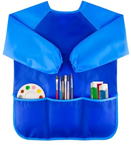 LTMMC Kids Painting Apron, Long Sleeves 3 pockets Toddler Painting Aprons