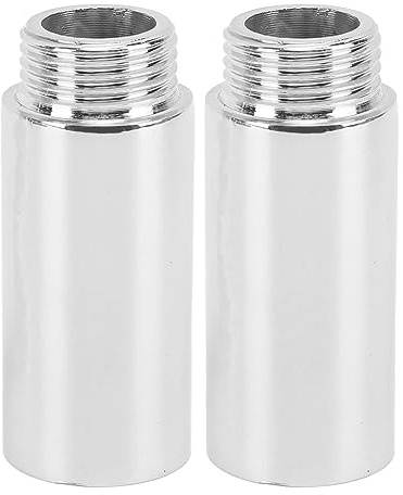 2PCS Shower Arm Extension Stainless Steel Chrome Plating Shower Head Extension Pipe for Bathroom Resistant Durable Easy Install Adjustable Height Angle Includes Two Extension Arms (2in)
