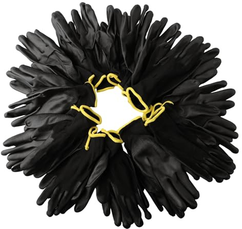 Lot de 12 gants de sécurité anti-poussière pour diverses applications y compris la manipulation de composants (M)