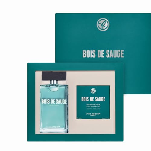 Yves Rocher Bois de Sauge - Geschenkset Herren - 2-teilig | Aromatisch-holziger Herrenduft im Set - Patchouli, Salbei & Guajakholz - Ideale Geschenkidee zum Vatertag