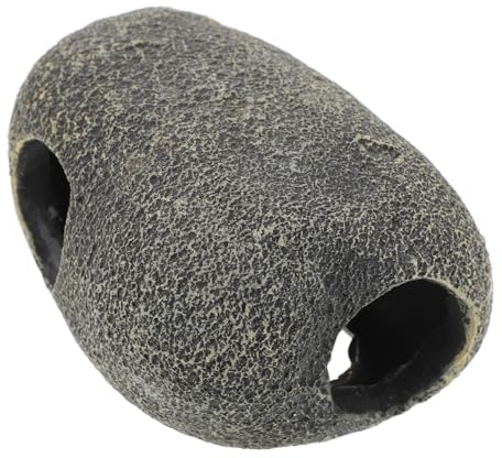 Kichvoe Décor Aquarium Grotte Paysagère Résine Pierre Artificielle Cachette pour Poissons et Crevettes Ornement Compact pour Bassin Eau Cache Naturel pour Aquarium et Aménagement Aquatique