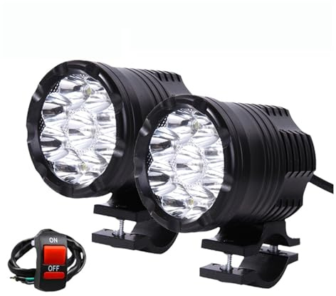 Lumière LED supplémentaire pour phares de Moto 12-85V, 9 puces, Stroboscope supplémentaire, projecteurs auxiliaires à Longue portée, antibrouillard Phare feu antibrouillard