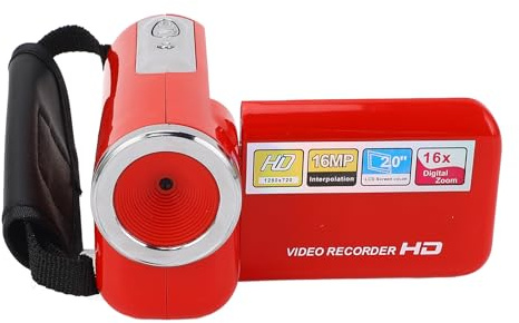 Oreilet Videocamera 1080P, Videoregistratore per Fotocamera Digitale USB con Zoom Digitale 16MP 16X con Schermo Rotante da 2 Pollici per i Viaggi (rosso)