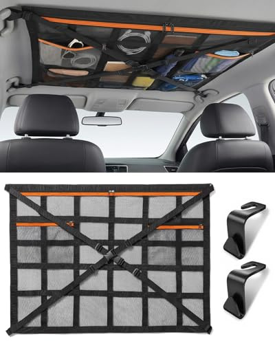 Erato Red de Equipaje para Coche 90 x 65 cm Correas Cruzadas Ajustables