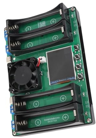 Asixxsix Tester di capacità della Batteria, Tester per Batterie Al Litio Professionale DC5V a 4 con Misurazione della Resistenza Interna Tensione di Arresto Regolabile per Litio
