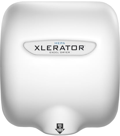 XLERATOR Hand Dryer with Electrostatic HEPA Filtration (eHEPA) System with 1.1 Noise Reduction Nozzle, 110 Volts, XL-W-H-1.1N-110V