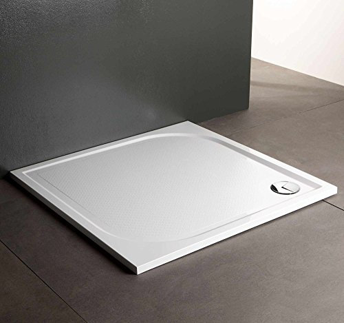 Kiamami Valentina - Piatto Doccia Filo Pavimento Klio | Design Moderno | Antiscivolo e Resistente | Marmo Ricomposto | 80x80 CM, Resina