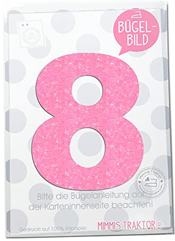 GLITZER Bügelbild Zahl Wunschzahl 10 cm Geburtstags Shirt 0 1 2 3 4 5 6 7 8 9 Aufbügler Applikationen Bügelsticker für Stoffe Textilien Kinder zum Aufbügeln Flicken, Farbe:Glitzer neonpink, Zahl:6