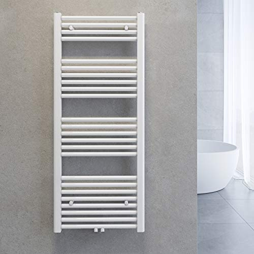 Handtuchtrockner Heizkörper Bad Mittelanschluss Weiß Gerade 50 * 120cm | Handtuchwärmer Badheizkörper für Badezimmer