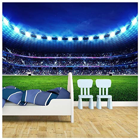 amazingsticker Football Stadium Pitch Sports Wallpaper Mural Photo Kids Bedroom Kitchen Poster Decoration Wall Covering 260x175cm