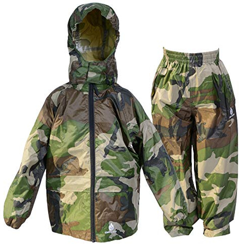 DRY KIDS jacket and trouser set Camo Green 5/6yrs