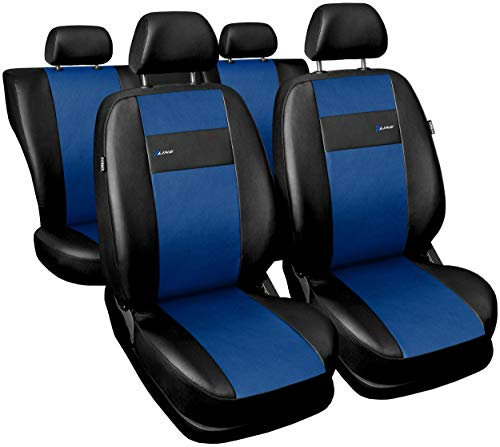 GSC Sitzbezüge Auto Komplett 5-Sitze Universal Autositzbezüge Schonbezüge Kunst Leder X-LINE, kompatibel mit Ford Fiesta