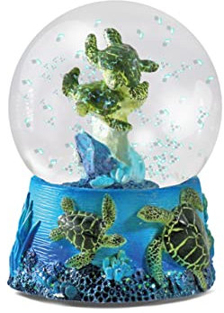 Water Globe - Tartarughe Marine di Deluxebase. Palla di Neve con Statuetta di Tartarughe Marine in Resina e con Base Modellata. Ottima per l'arredamento della casa, come ornamento e come regalo.