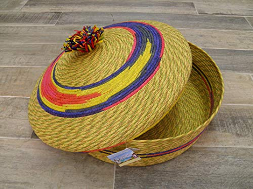 GENERICO Cesto Cestino Portapane Carasau sardo 44 x 25 cm Porta Pane Bicolore Pane Medio Multicolor
