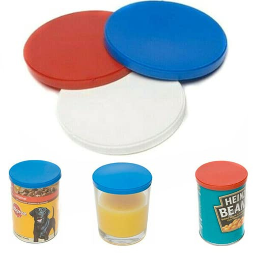 Can Tin Cover Plastic Lid Caps Pet Food Fresh Top Storage Reusable Dog Cat (6 x Can Covers)
