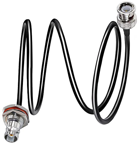 TUOLNK Cavo Jumper BNC RG58 Maschio a Femmina da Paratia a Bassa Perdita 50 Ohm - Cavo Coassiale Radio CB 3.3ft (1M) - Prolunga per Antenna Wi-Fi Sistema TVCC di Sicurezza