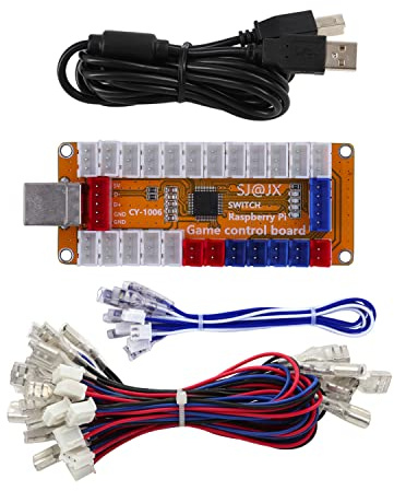 SJ@JX Arcade Game USB Encoder Zero Delay Gamepad LED Button Joystick Controller for Nintendo Switch PC PS3 Retropie Raspberry Pi