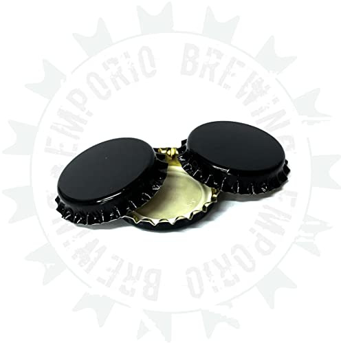 Emporio enologico vesuviano Tappo Corona Tappi Corona 200 Pezzi Nero Diametro 26mm - Made in Italy