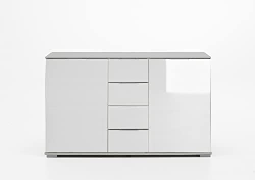 möbelando Kombikommode >Easy Plus< (BxHxT: 130x83x41 cm) in weiß - 130x83x41cm (BxHxT)
